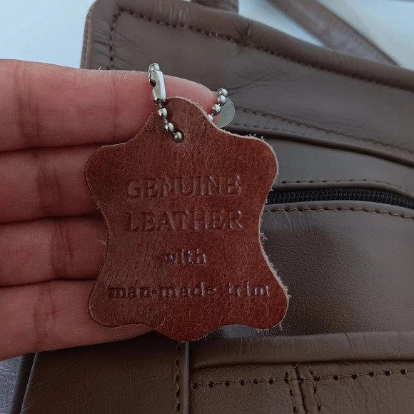 genuine leather,shoulder bag, Kim Rogers,brown Boho,hippie,multipockets. - Picture 8 of 17